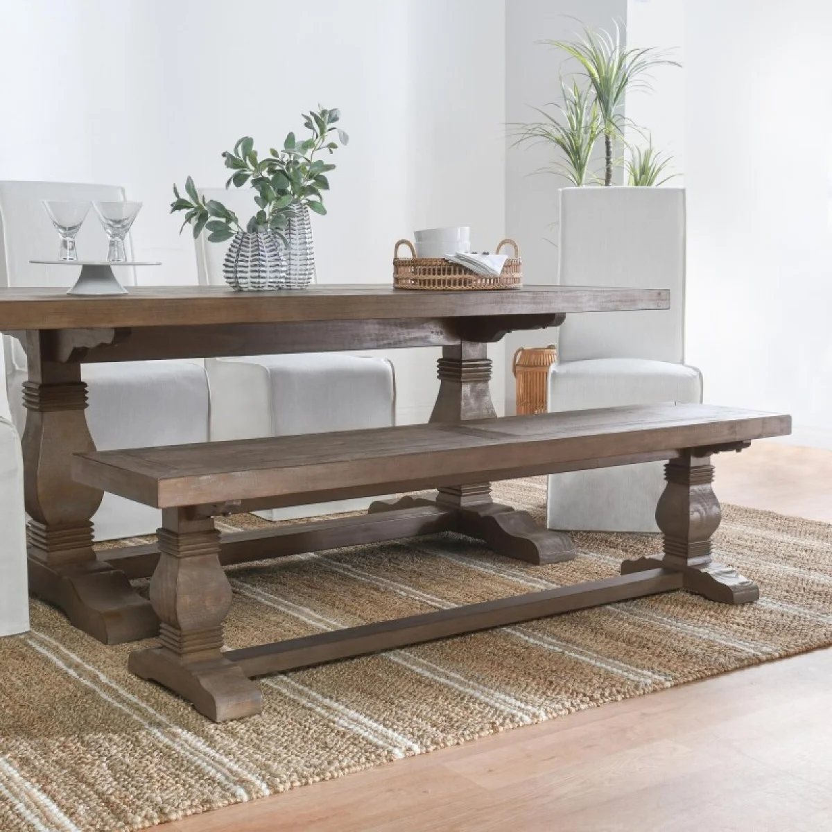 Caleb Solid Wood Bench Chairs & Benches Brown 12