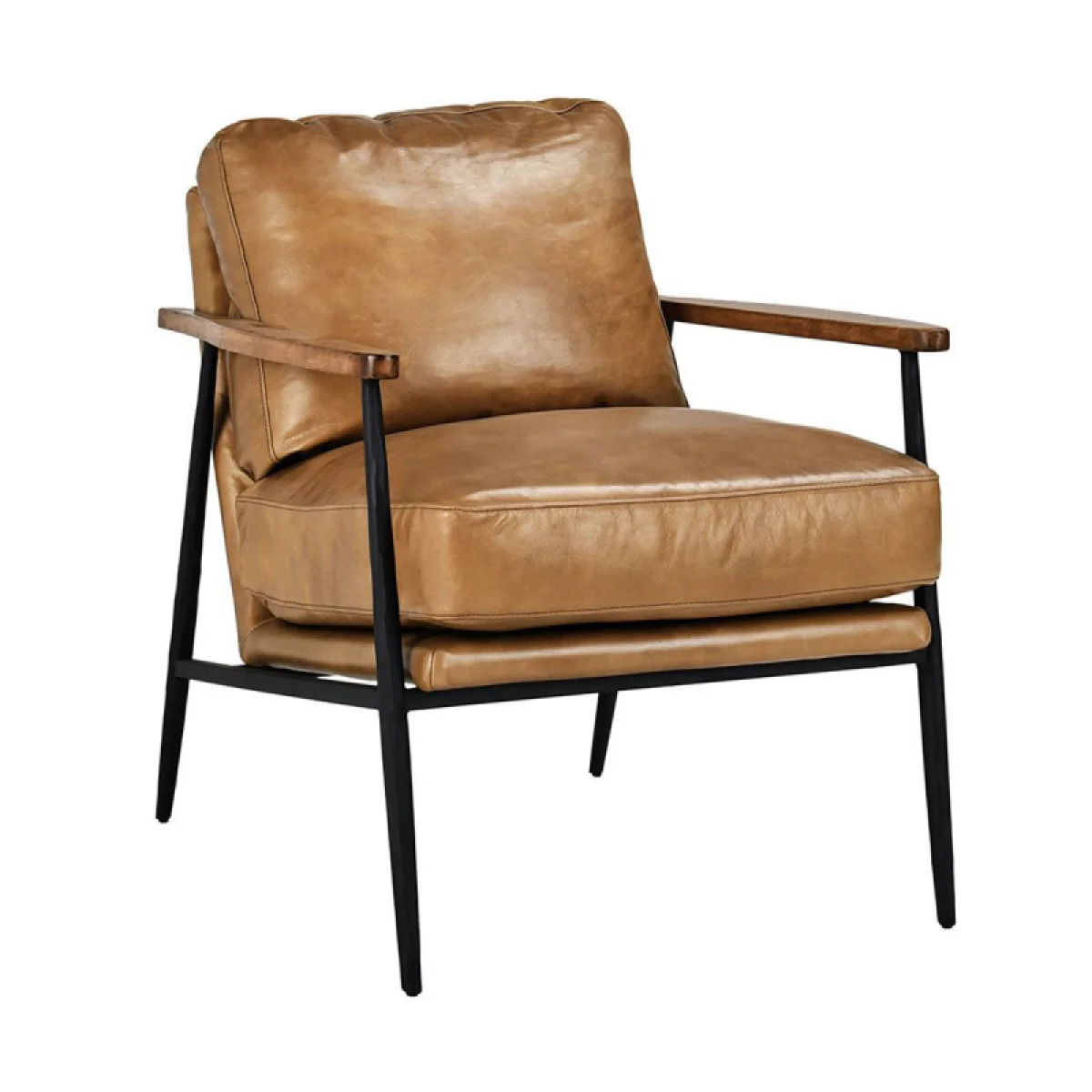 Christopher Leather Club Chair Chairs Adobe Tan 4
