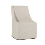 Warwick Upholstered Rolling Dining Chair - Oatmeal
