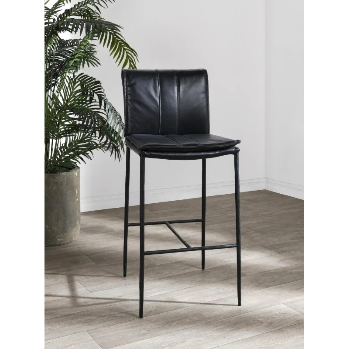 Mayer Leather Bar Stool – Jet Black Barstools Barstools 13