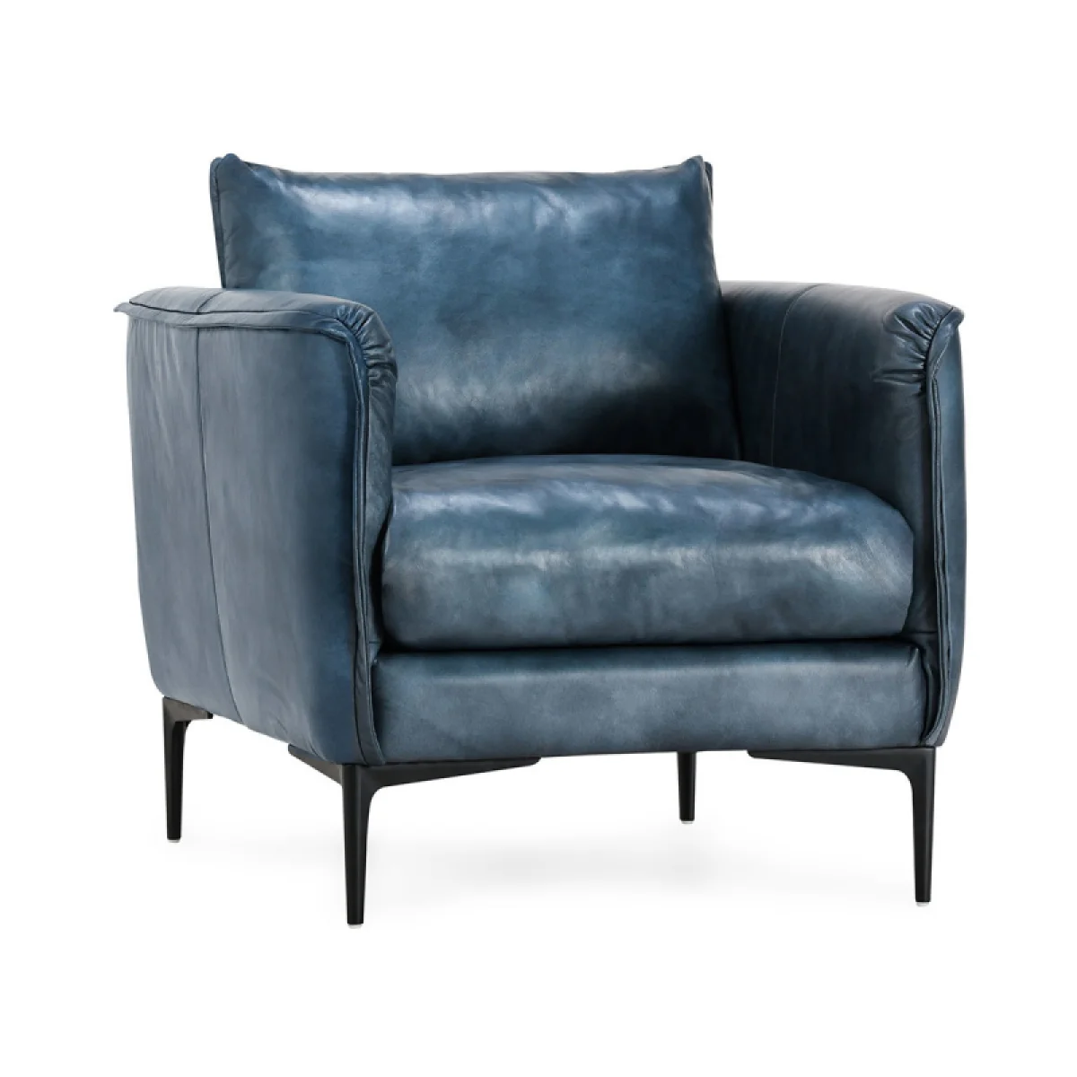Abigail Leather Club Chair – Ocean Blue Chairs blue 4