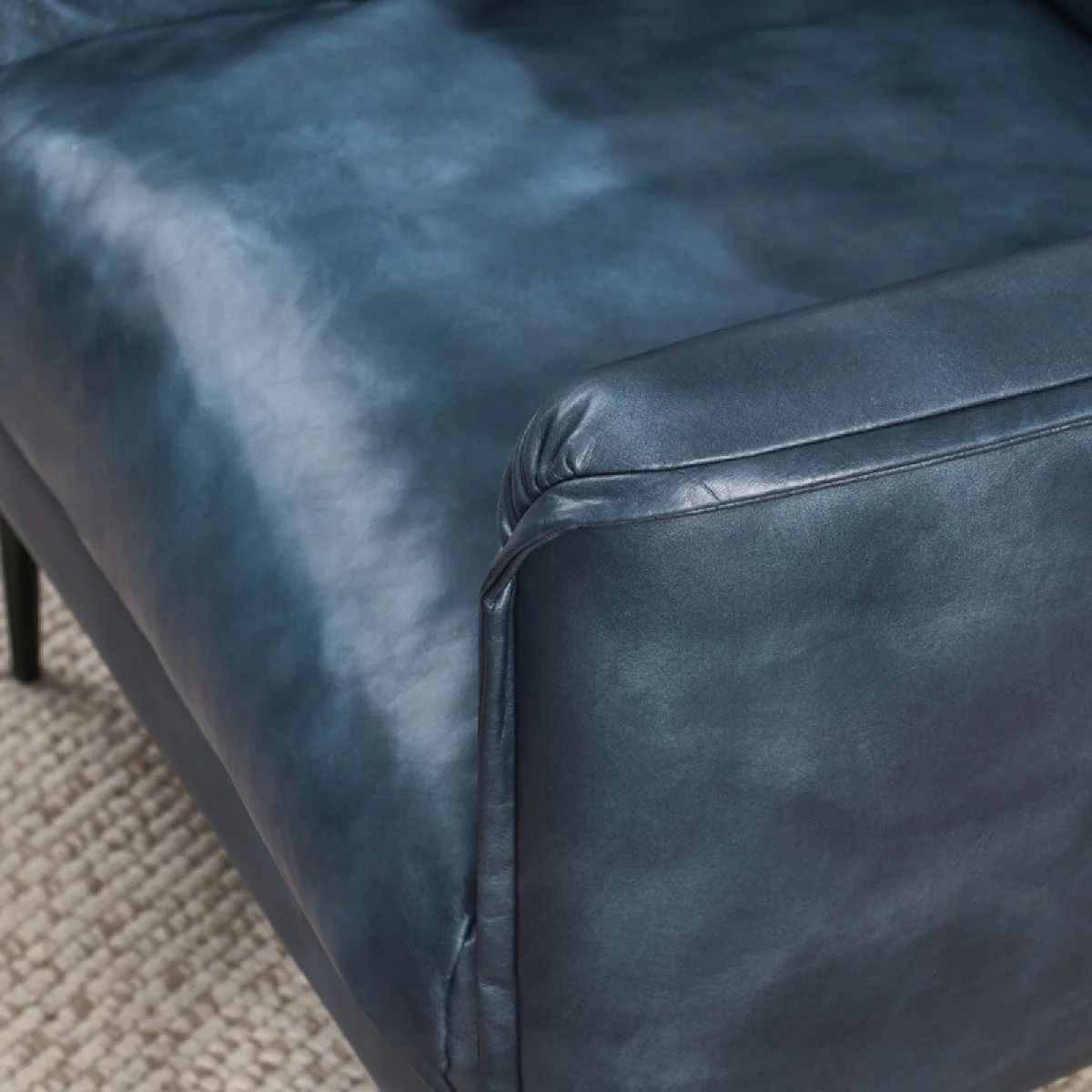 Abigail Leather Club Chair – Ocean Blue Chairs blue 10