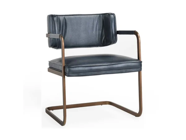 Fonda Leather Dining Chair – Ocean Blue Chairs & Benches blue