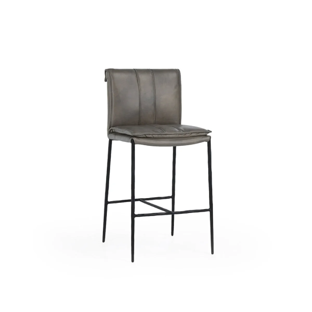 Mayer Leather Counter Stool – Pewter Gray Barstools Barstools 4