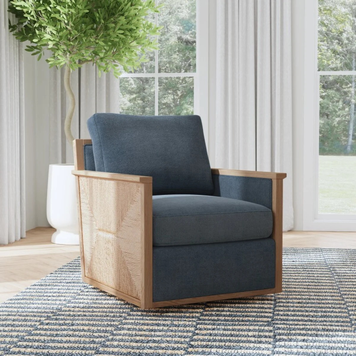 Norman Swivel Accent Chair Chairs blue 11