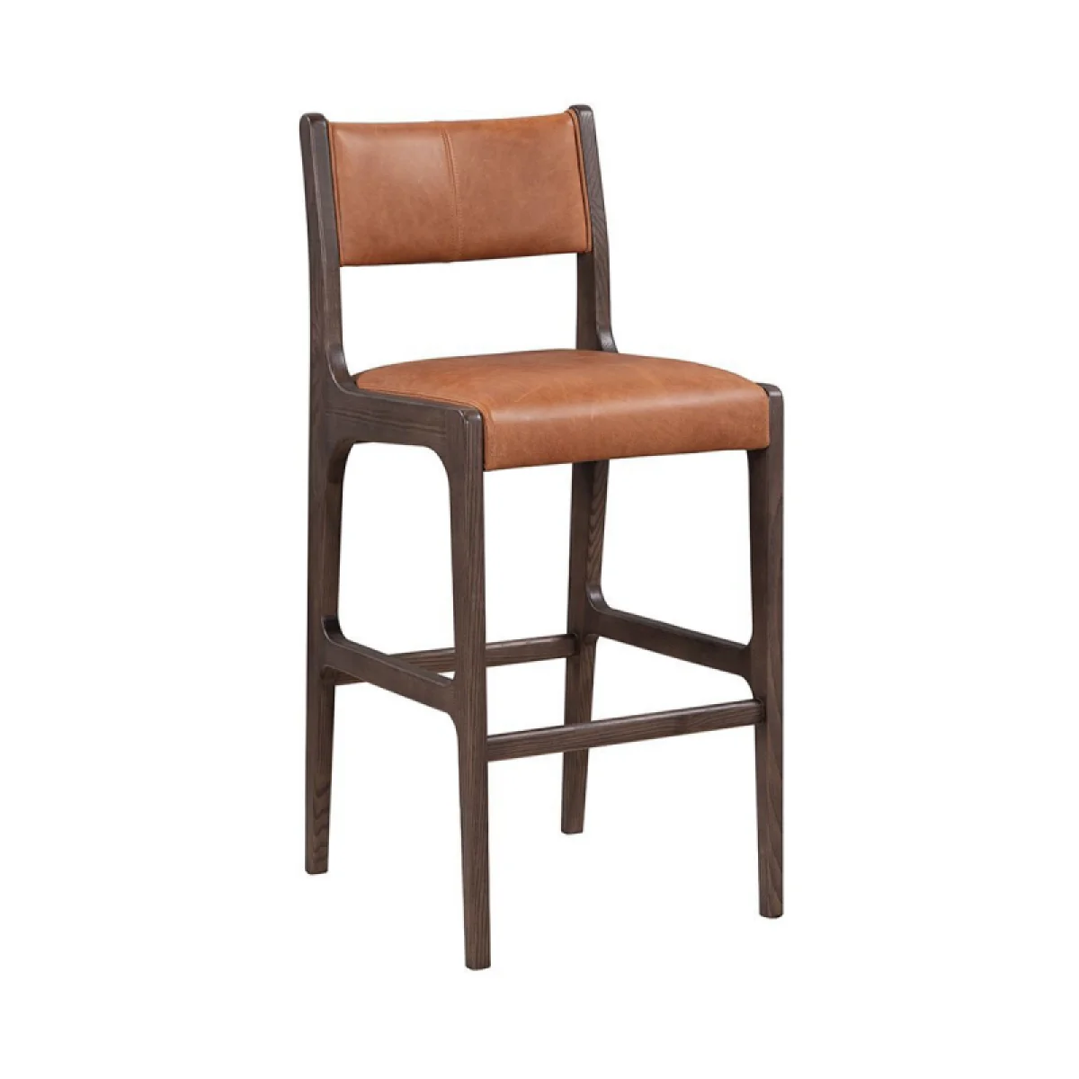 Wayne Leather Bar Stool Barstools Autumn Brown 4
