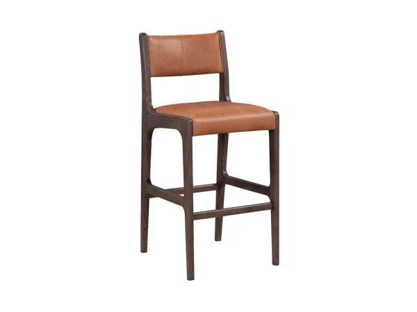 Wayne Leather Bar Stool Barstools Autumn Brown