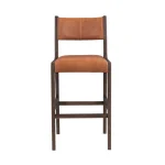 Wayne Leather Bar Stool Barstools Autumn Brown 12