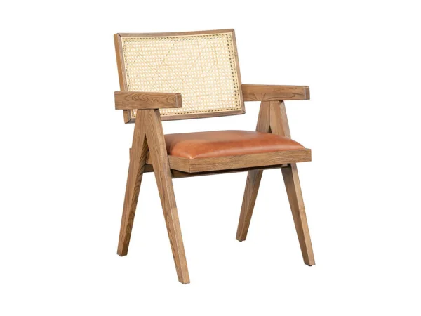 Douglas Leather Seat Dining Chair Chairs & Benches Autumn Brown