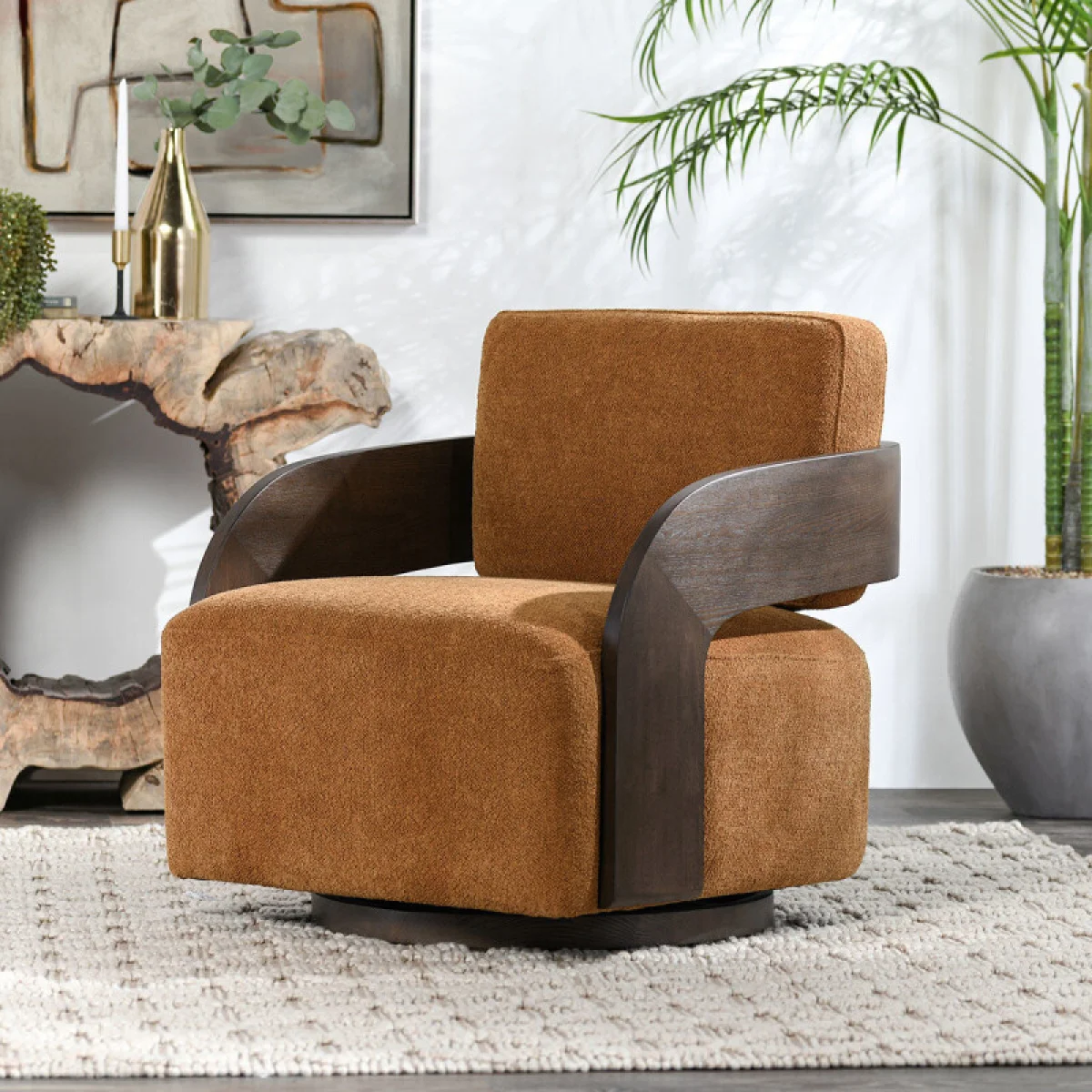 Toscana Upholstered Swivel Chair Chairs Amber 9