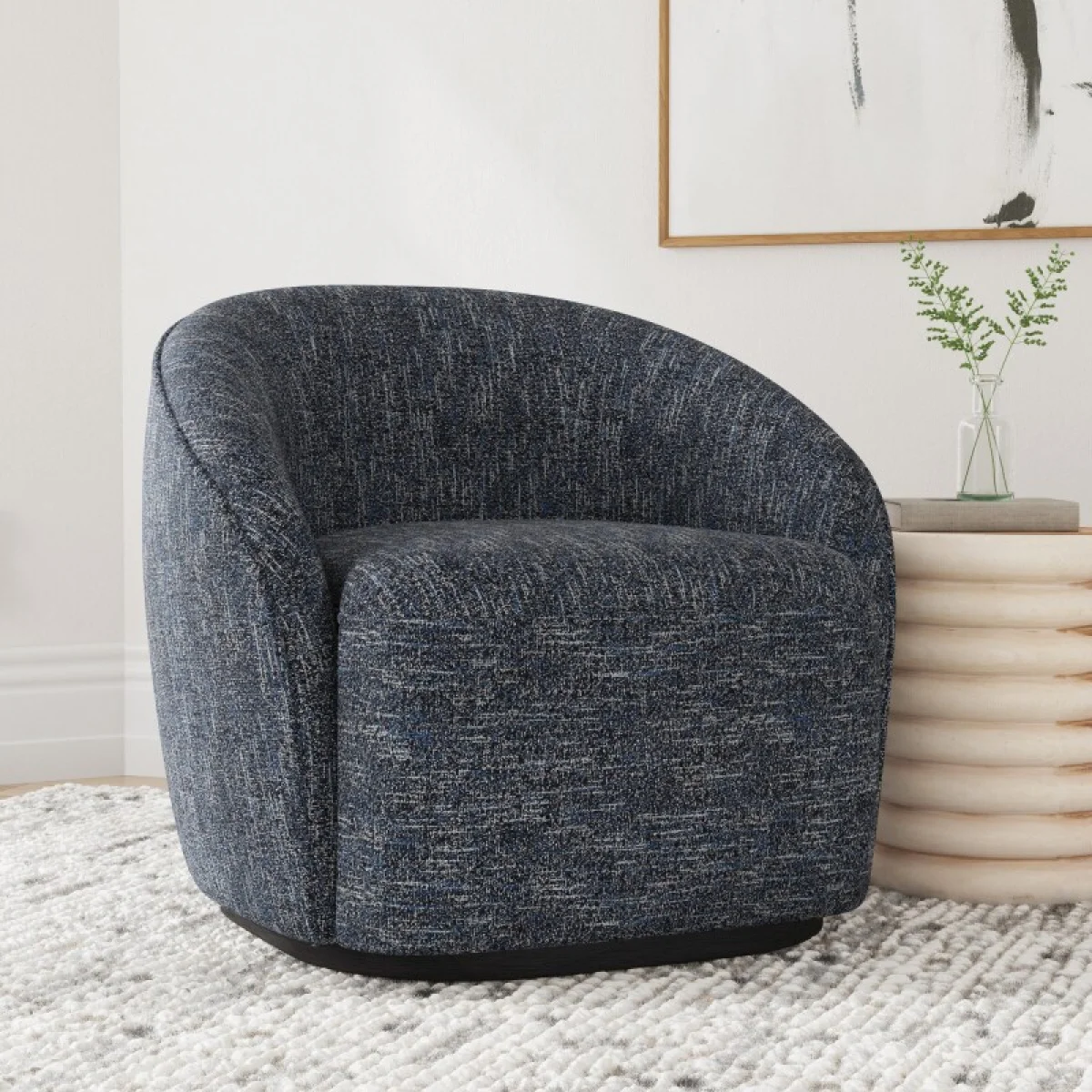 Andrea Upholstered Swivel Chair Chairs blue 9