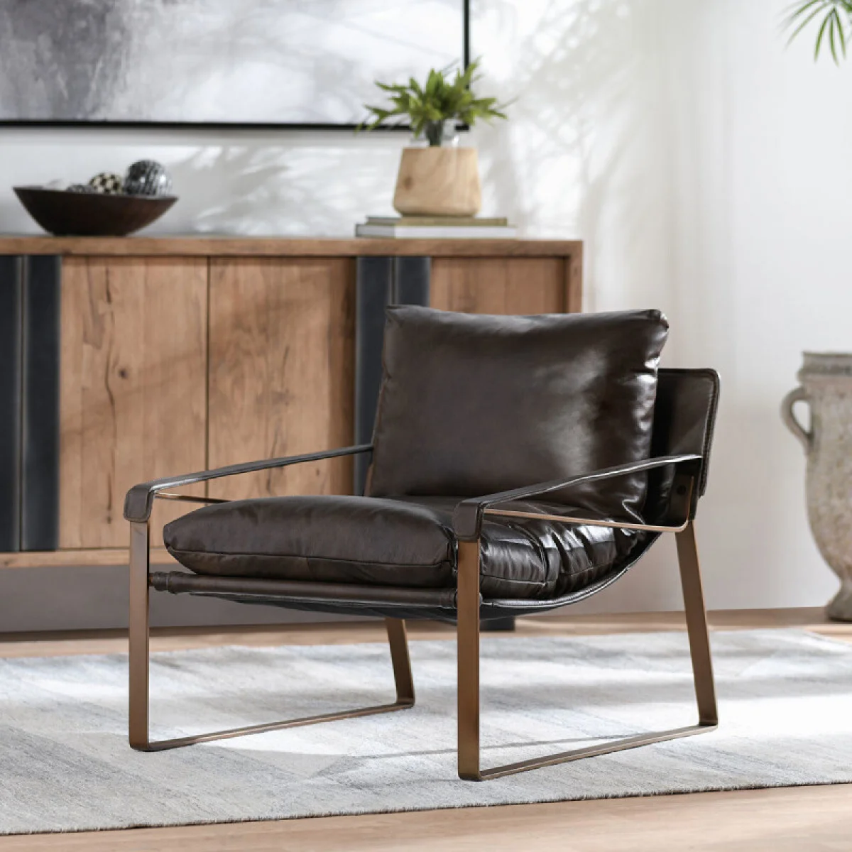 Morgan Leather Accent Chair – Truffle Brown Chairs Brown 10