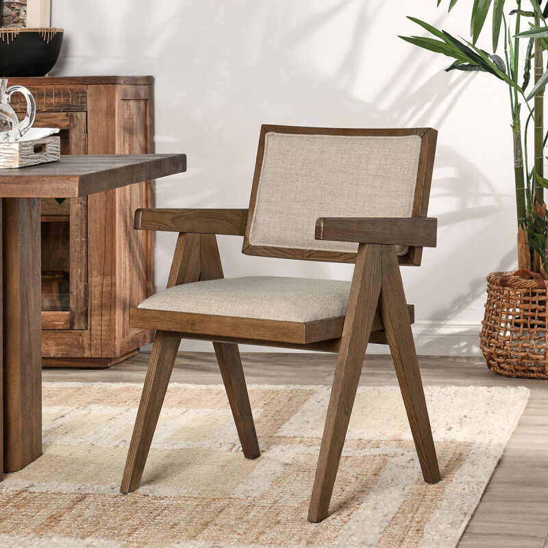 Dolton Upholstered Dining Armchair Chairs & Benches Beige/Natural 12 Dolton Upholstered Dining Armchair Chairs & Benches Beige/Natural 12