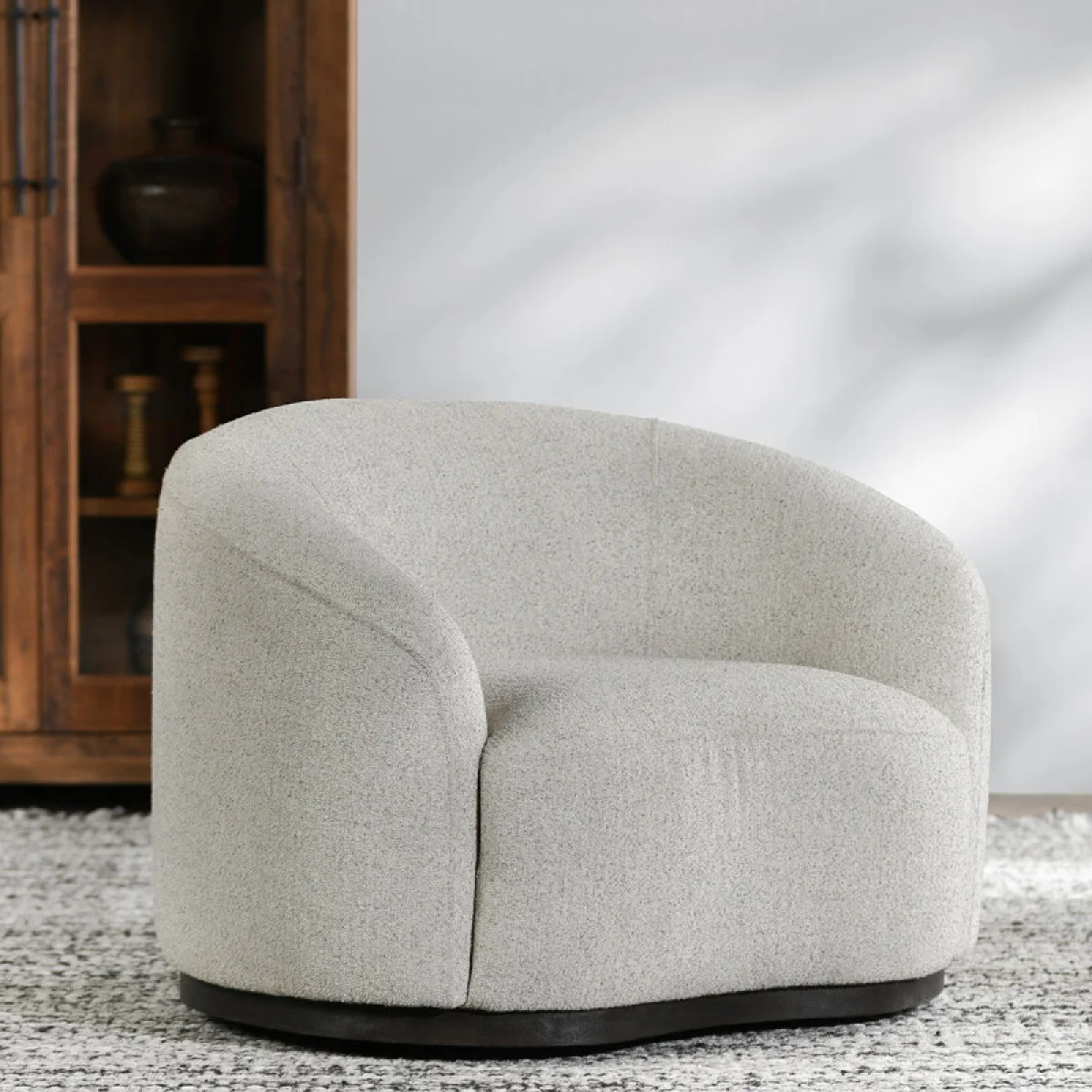 Beverly Upholstered Swivel Chair – Ivory Chairs Chairs 8