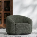 Beverly Upholstered Swivel Chair Chairs Antique Green 16