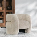 Teddy Plush Accent Chair Chairs Beige 16