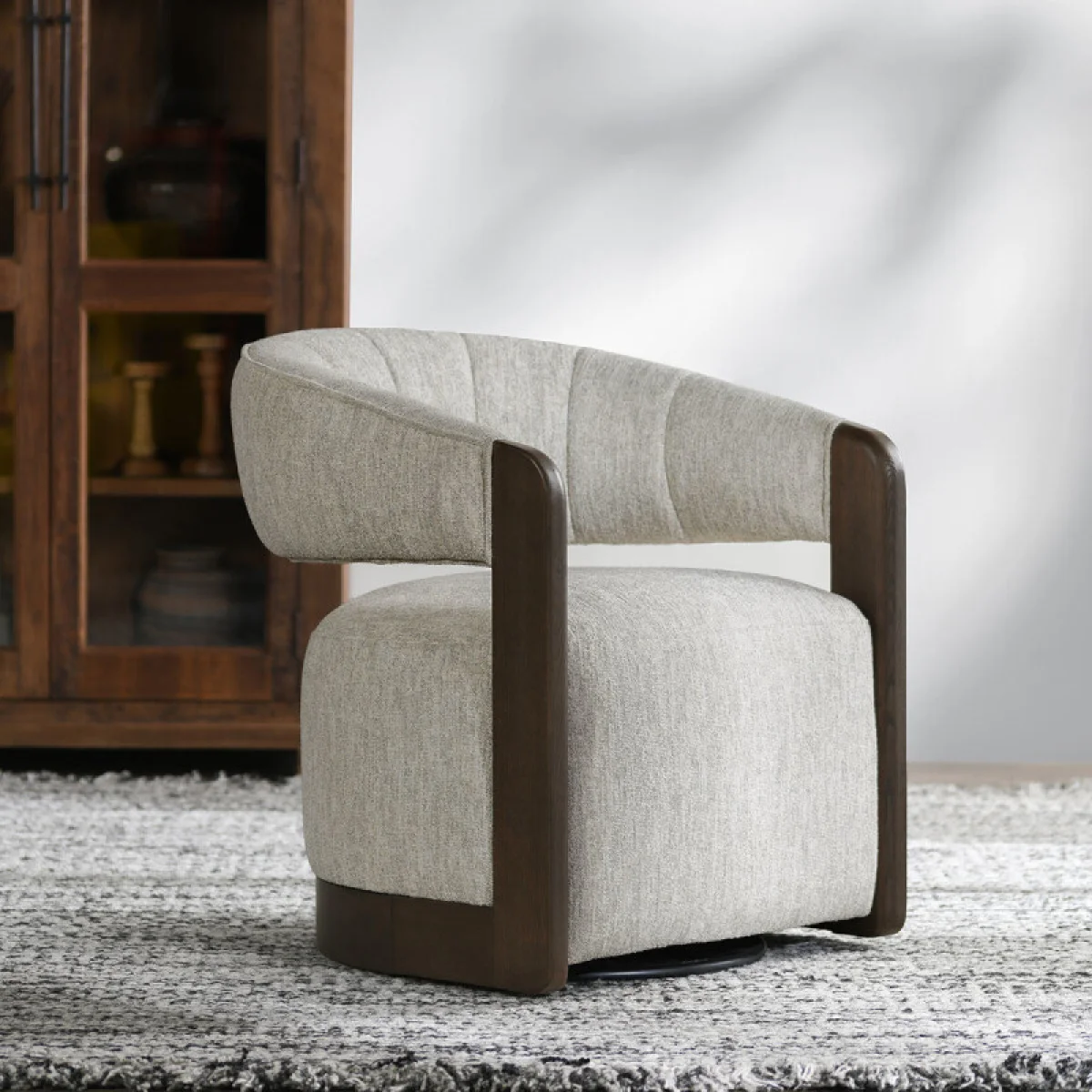 James Upholstered Swivel Chair Chairs Chairs 8