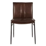 Mayer Leather Dining Chair Set Of 2 – Brown Chairs & Benches Brown 14