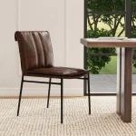 Mayer Leather Dining Chair Set Of 2 – Brown Chairs & Benches Brown 19