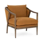 Scarlett Upholstered Accent Chair – Burnt Orange Chairs Brown 11