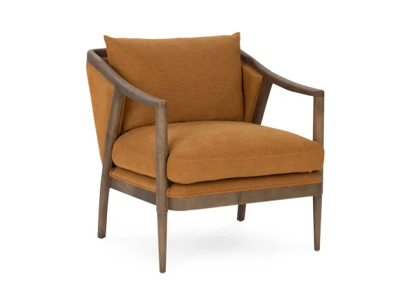 Scarlett Upholstered Accent Chair – Burnt Orange Chairs Brown