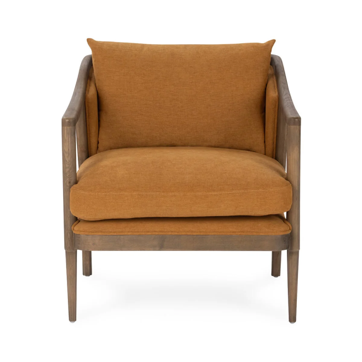 Scarlett Upholstered Accent Chair – Burnt Orange Chairs Brown 6