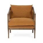 Scarlett Upholstered Accent Chair – Burnt Orange Chairs Brown 13