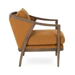 Scarlett Upholstered Accent Chair – Burnt Orange Chairs Brown 14