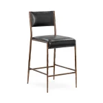 Kayne Leather Counter Stool – Black Barstools Barstools 14