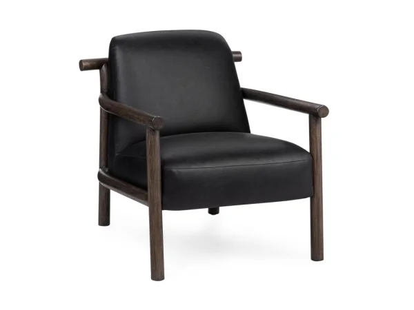 Azoria Leather Accent Chair Chairs black