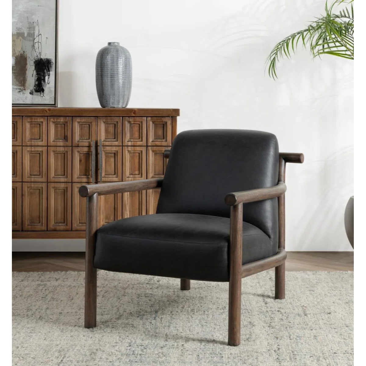 Azoria Leather Accent Chair Chairs black 10
