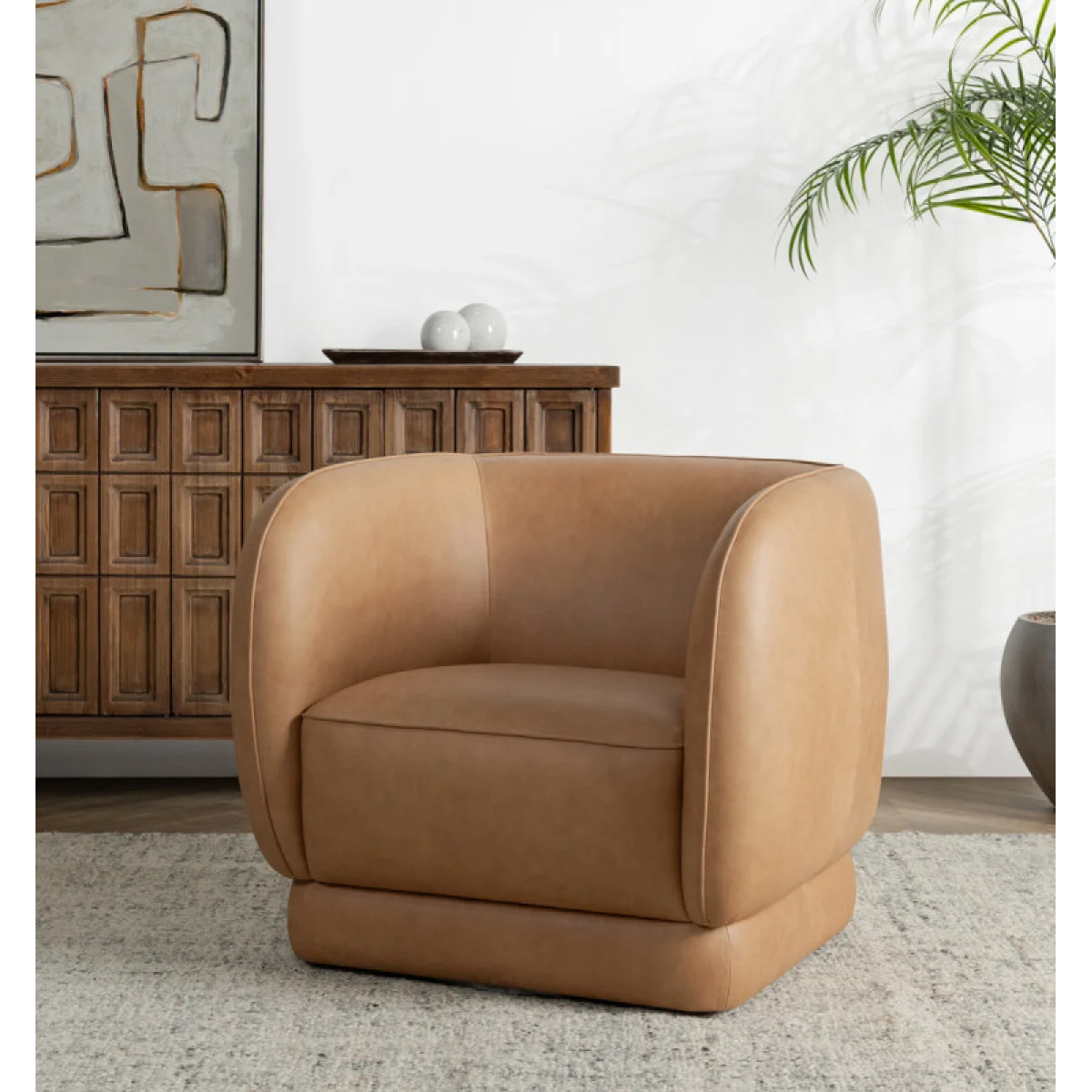Rinner Leather Accent Chair Chairs Brown 10