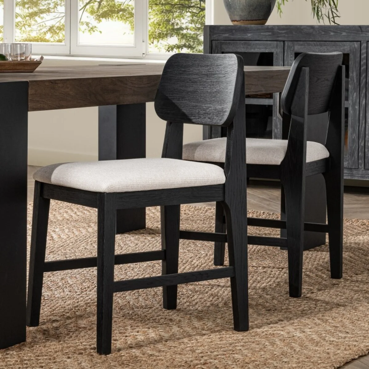Deaven Upholstered Dining Chair Set Of 2 Chairs & Benches black 9