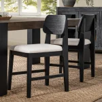 Deaven Upholstered Dining Chair Set Of 2 Chairs & Benches black 15