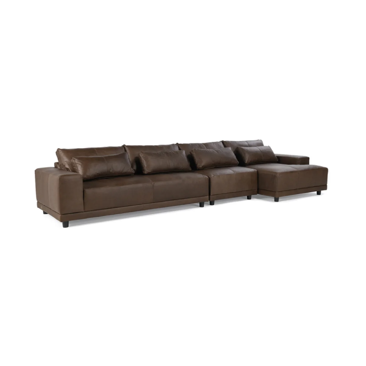 Hauser Leather Sectional W/raf Chaise Sectionals Brown 4