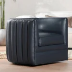 Menard Leather Accent Chair – Nightfall Blue Chairs black 18