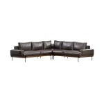 Largo Leather Sectional Sofa Sectionals Brown 12