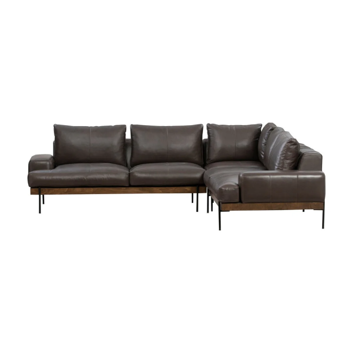 Largo Leather Sectional Sofa Sectionals Brown 8