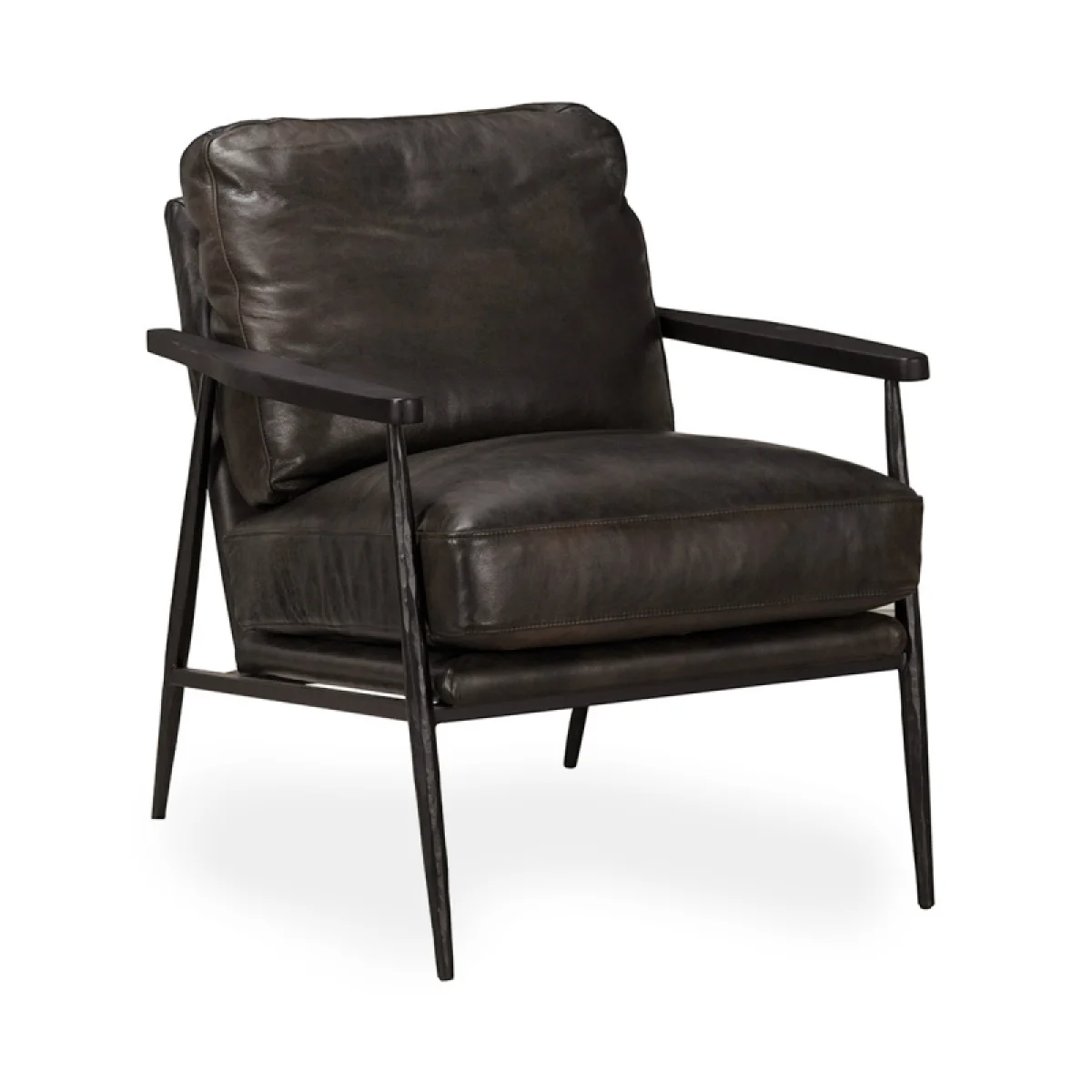 Christopher Leather Club Chair – Jet Black Chairs black 4