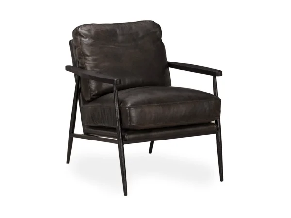 Christopher Leather Club Chair – Truffle Brown Chairs Brown 16