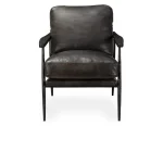 Christopher Leather Club Chair – Jet Black Chairs black 11