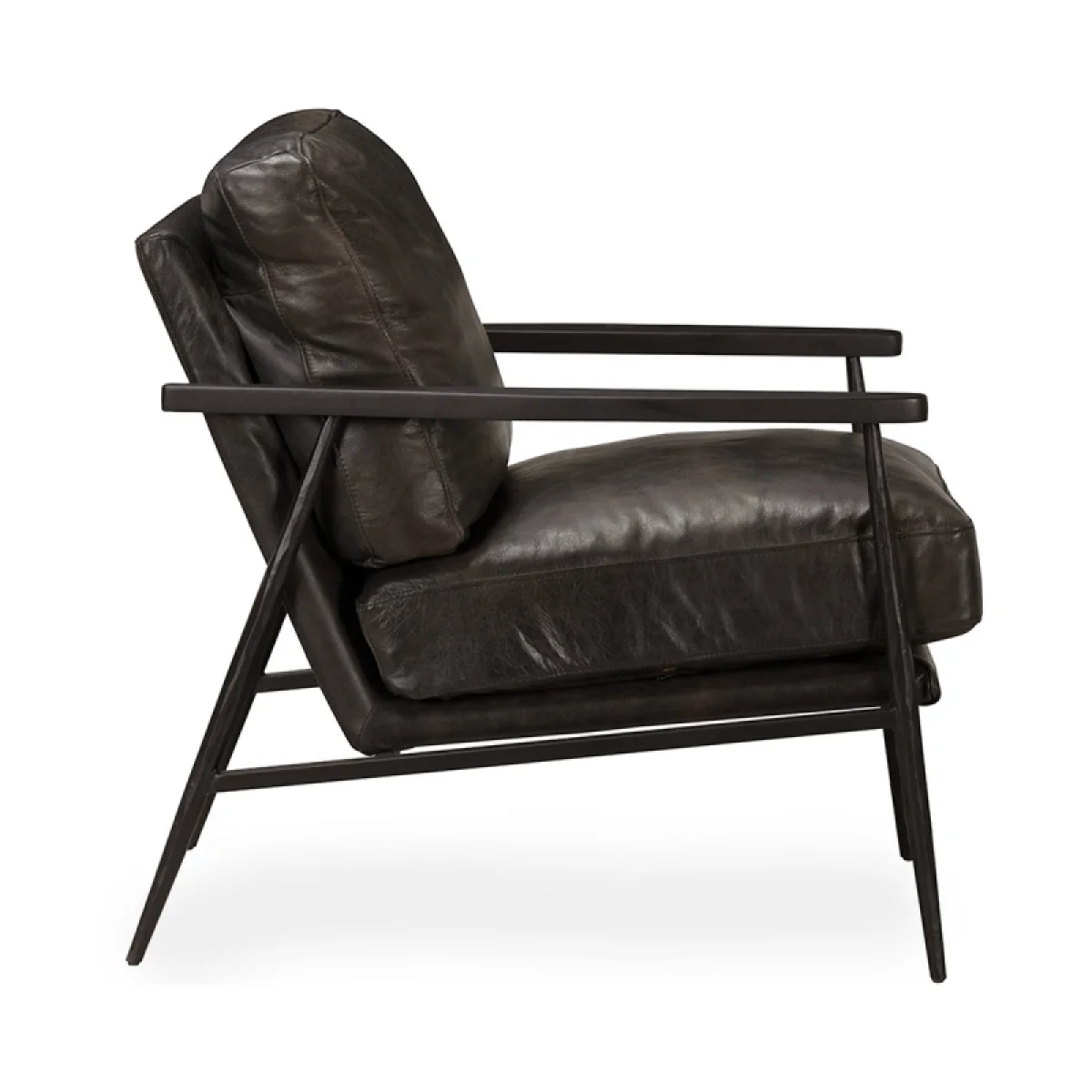 Christopher Leather Club Chair – Jet Black Chairs black 7