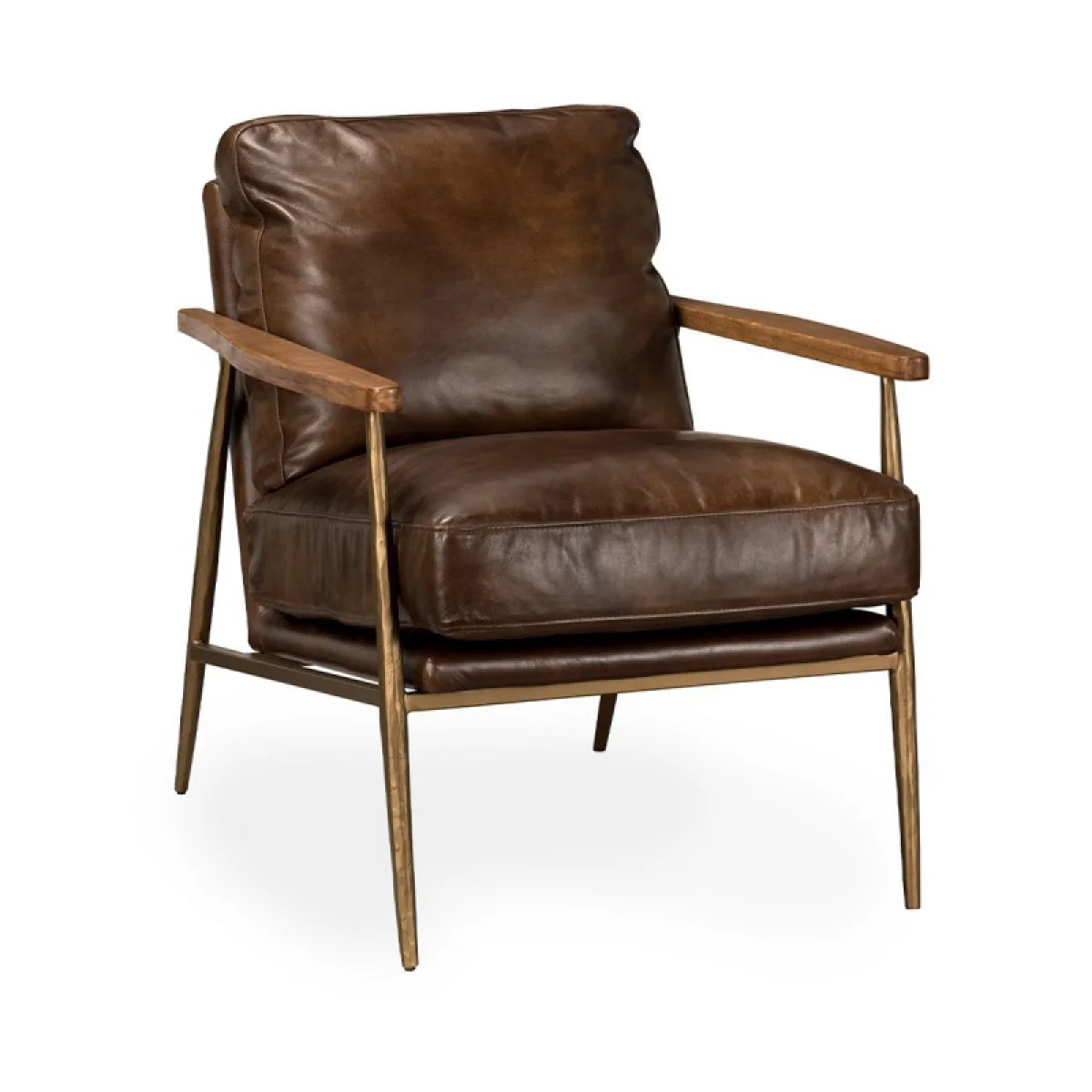 Christopher Leather Club Chair – Truffle Brown Chairs Brown 4