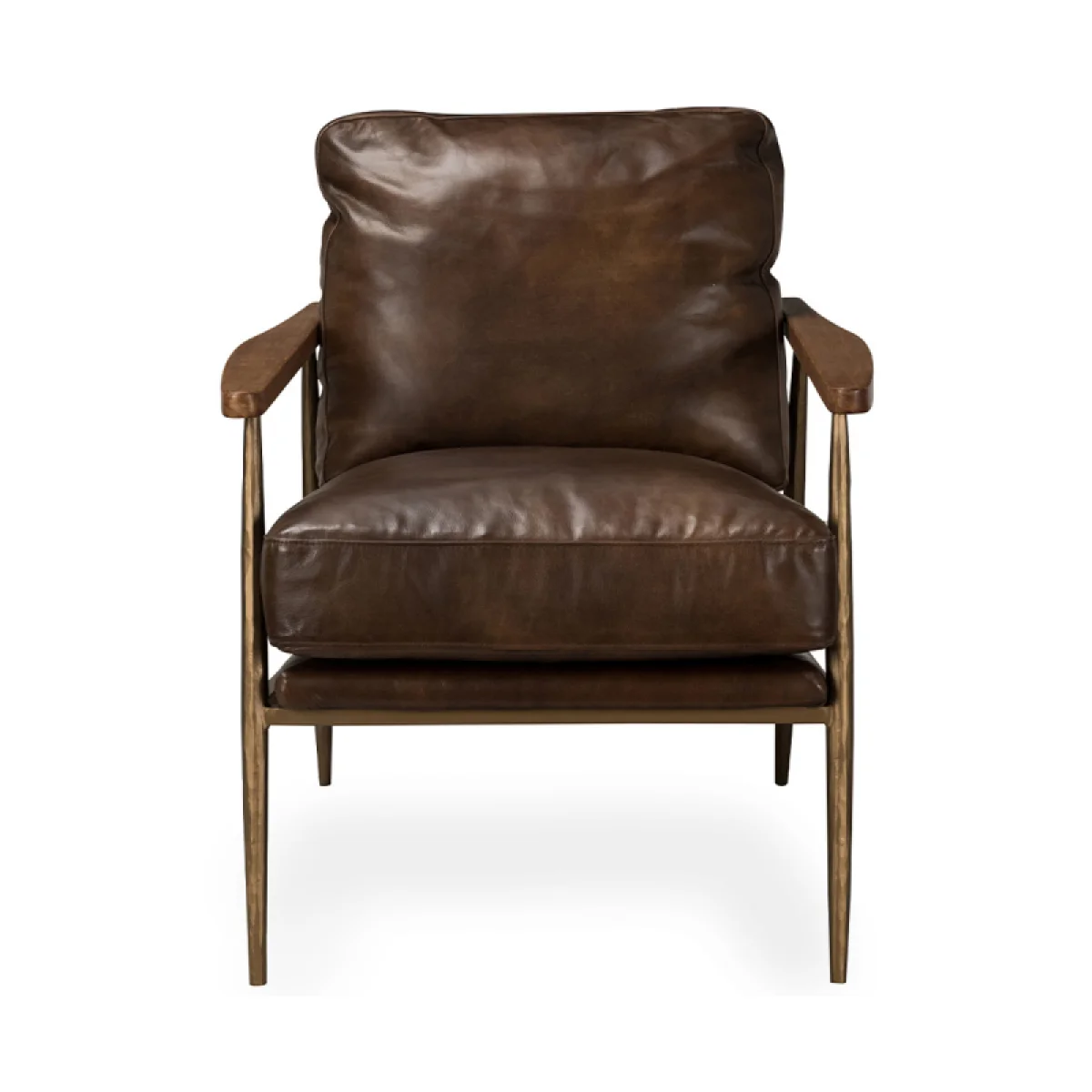 Christopher Leather Club Chair – Truffle Brown Chairs Brown 6