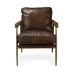 Christopher Leather Club Chair – Truffle Brown Chairs Brown 12