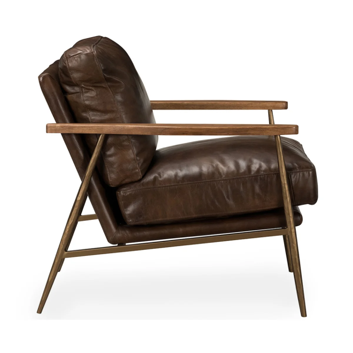 Christopher Leather Club Chair – Truffle Brown Chairs Brown 7