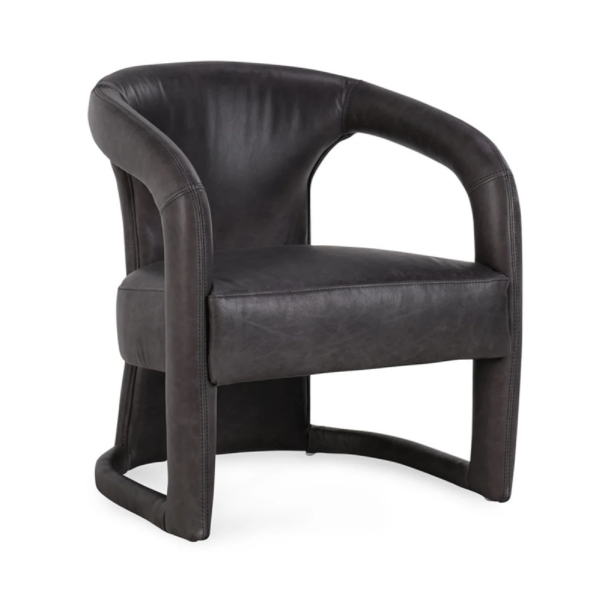 Archie Leather Accent Chair Chairs black 4