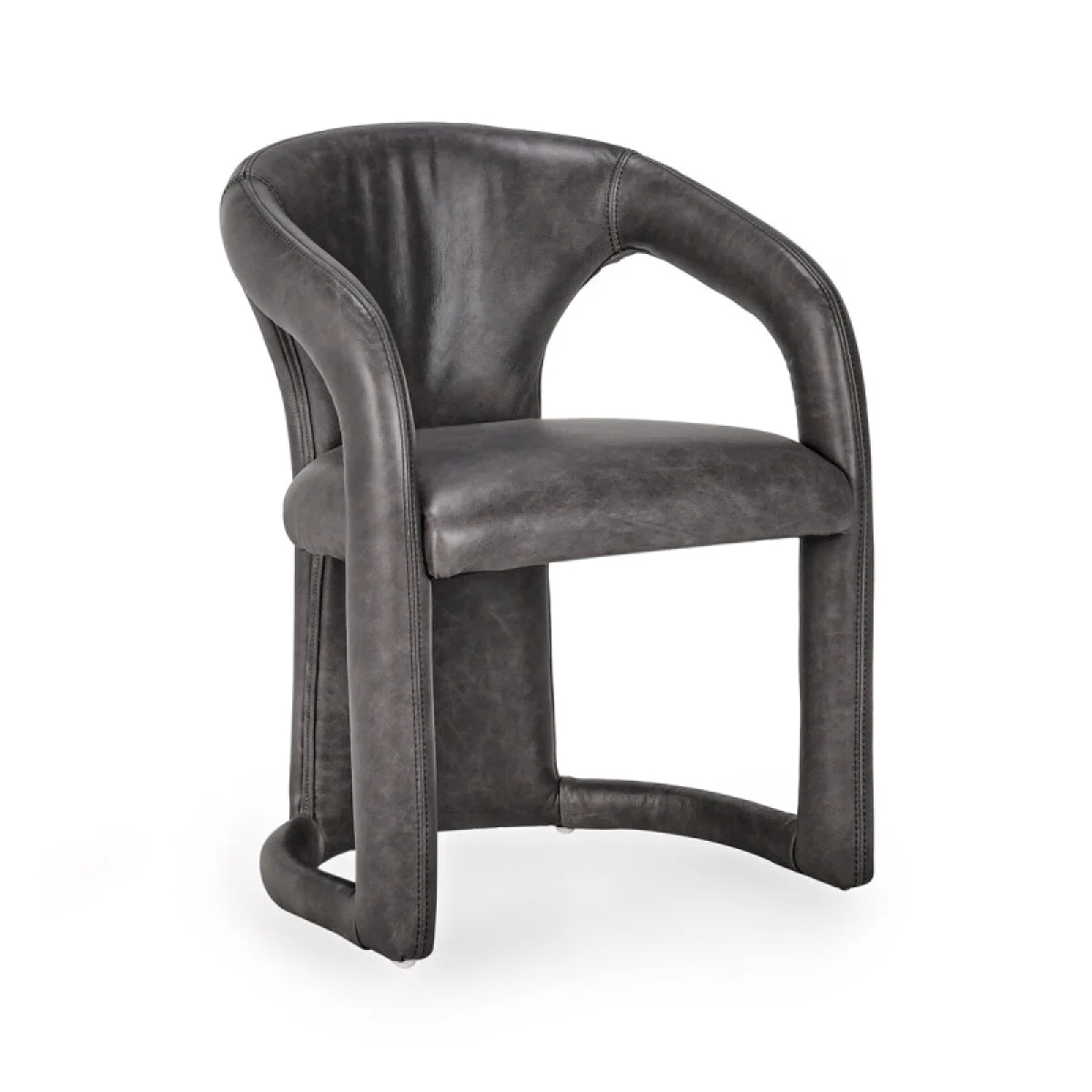 Archie Leather Dining Chair – Charcoal Chairs & Benches Chairs & Benches 4