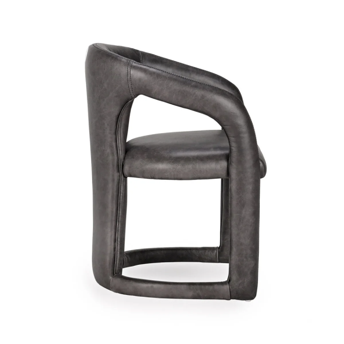 Archie Leather Dining Chair – Charcoal Chairs & Benches Chairs & Benches 7