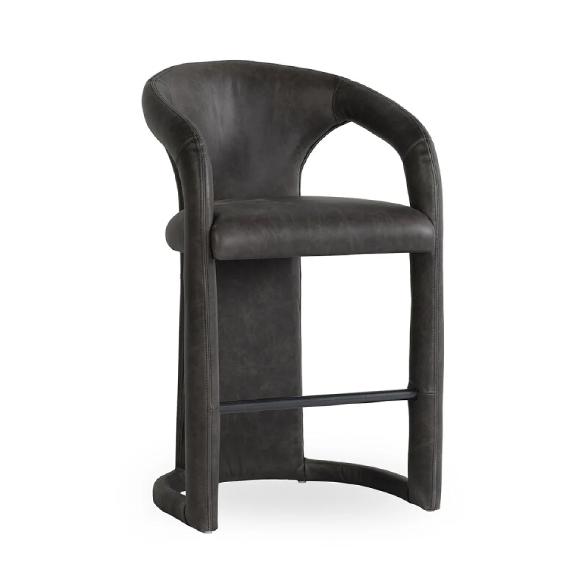 Archie Leather Counter Stool – Charcoal Barstools Barstools 4
